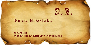 Deres Nikolett névjegykártya