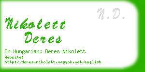 nikolett deres business card